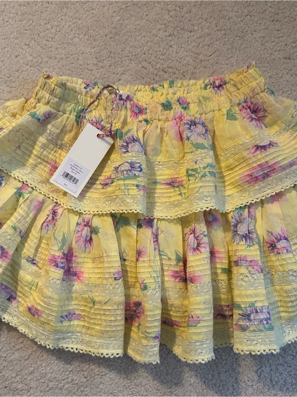 LoveShackFancy azalea ruffle mini skirt M